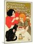 Reproduction of a Poster Advertising the French Company of Chocolate and Tea-Théophile Alexandre Steinlen-Mounted Giclee Print