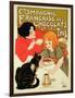 Reproduction of a Poster Advertising the French Company of Chocolate and Tea-Théophile Alexandre Steinlen-Framed Giclee Print