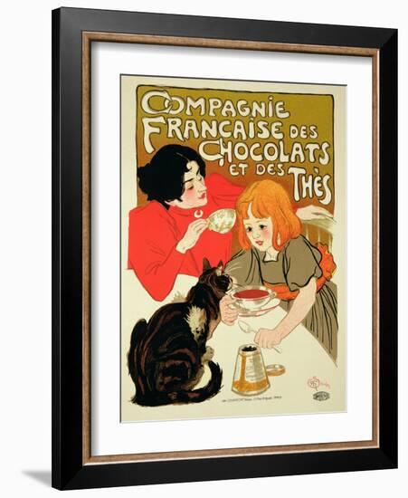 Reproduction of a Poster Advertising the French Company of Chocolate and Tea-Théophile Alexandre Steinlen-Framed Giclee Print