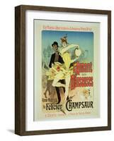 Reproduction of a Poster Advertising "The Lover of Dancers"-Jules Chéret-Framed Giclee Print