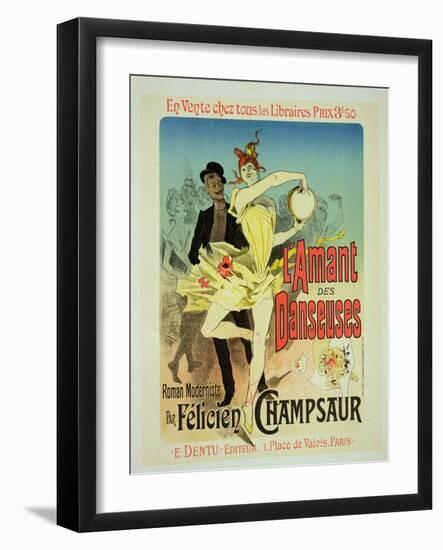 Reproduction of a Poster Advertising "The Lover of Dancers"-Jules Chéret-Framed Giclee Print