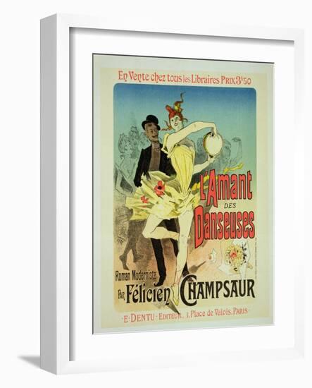 Reproduction of a Poster Advertising "The Lover of Dancers"-Jules Chéret-Framed Giclee Print