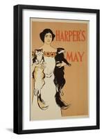 Reproduction of a Poster Advertising the May Issue of "Harper's Magazine," 1897-Edward Penfield-Framed Premium Giclee Print