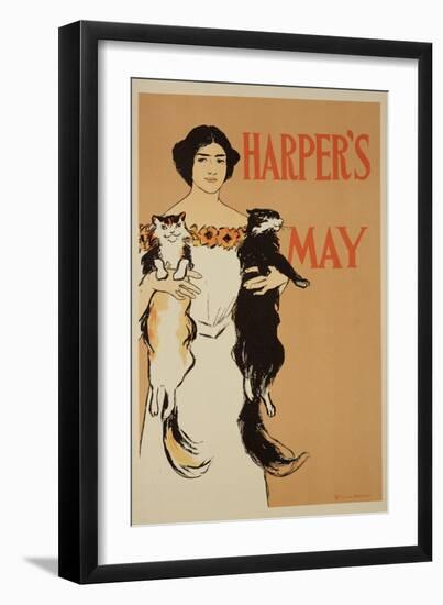 Reproduction of a Poster Advertising the May Issue of "Harper's Magazine," 1897-Edward Penfield-Framed Premium Giclee Print