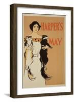 Reproduction of a Poster Advertising the May Issue of "Harper's Magazine," 1897-Edward Penfield-Framed Giclee Print