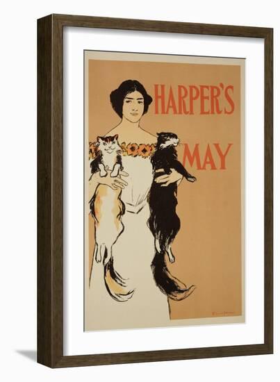 Reproduction of a Poster Advertising the May Issue of "Harper's Magazine," 1897-Edward Penfield-Framed Giclee Print