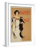 Reproduction of a Poster Advertising the May Issue of "Harper's Magazine," 1897-Edward Penfield-Framed Giclee Print