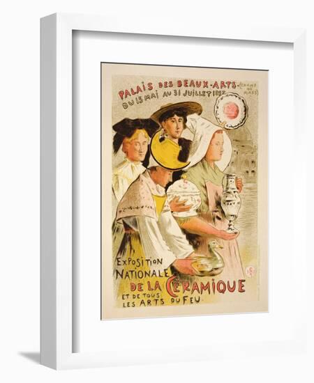 Reproduction of a Poster Advertising the 'National Exhibition of Ceramics', 1897-Etienne Moreau-Nelaton-Framed Giclee Print