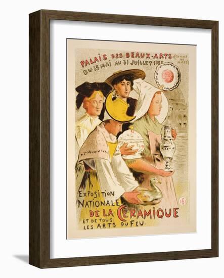 Reproduction of a Poster Advertising the 'National Exhibition of Ceramics', 1897-Etienne Moreau-Nelaton-Framed Giclee Print