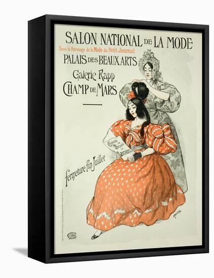 Reproduction of a Poster Advertising the "Salon National De La Mode," Rapp Gallery, Paris, 1896-Roedel-Framed Stretched Canvas