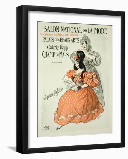 Reproduction of a Poster Advertising the "Salon National De La Mode," Rapp Gallery, Paris, 1896-Roedel-Framed Giclee Print