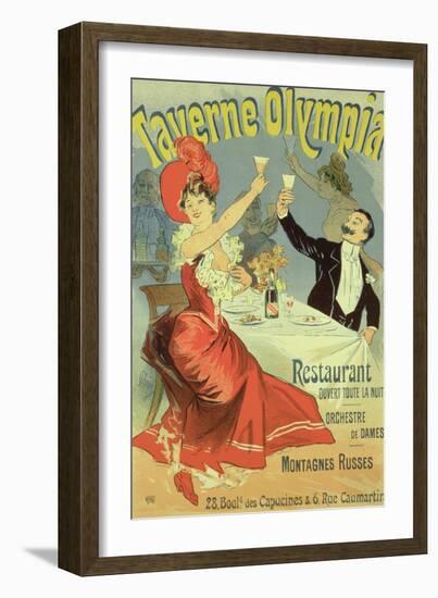 Reproduction of a Poster Advertising the "Taverne Olympia," Paris, 1899-Jules Chéret-Framed Giclee Print