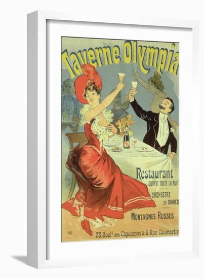 Reproduction of a Poster Advertising the "Taverne Olympia," Paris, 1899-Jules Chéret-Framed Giclee Print