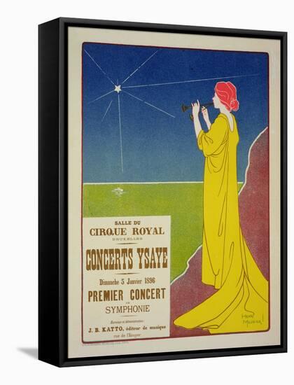 Reproduction of a Poster Advertising the "Ysaye Concerts," Salle Du Cirque Royal, Brussels, 1895-Henri Georges Jean Isidore Meunier-Framed Stretched Canvas