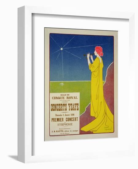 Reproduction of a Poster Advertising the "Ysaye Concerts," Salle Du Cirque Royal, Brussels, 1895-Henri Georges Jean Isidore Meunier-Framed Giclee Print