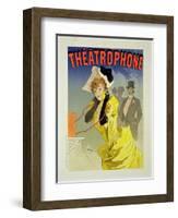 Reproduction of a Poster Advertising "Theatrophone," 1890-Jules Chéret-Framed Giclee Print