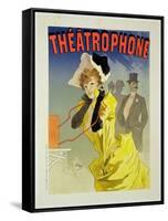 Reproduction of a Poster Advertising "Theatrophone," 1890-Jules Chéret-Framed Stretched Canvas