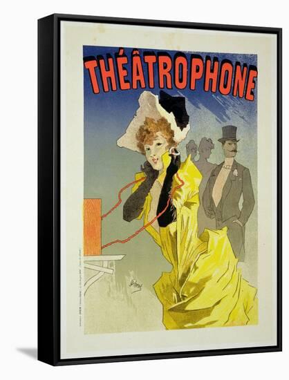 Reproduction of a Poster Advertising "Theatrophone," 1890-Jules Chéret-Framed Stretched Canvas