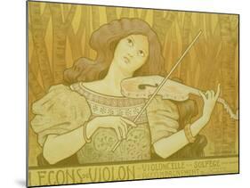 Reproduction of a Poster Advertising "Violin Lessons," Rue Denfert-Rochereau, Paris, 1898-Paul Berthon-Mounted Giclee Print