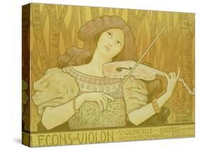Reproduction of a Poster Advertising "Violin Lessons," Rue Denfert-Rochereau, Paris, 1898-Paul Berthon-Stretched Canvas