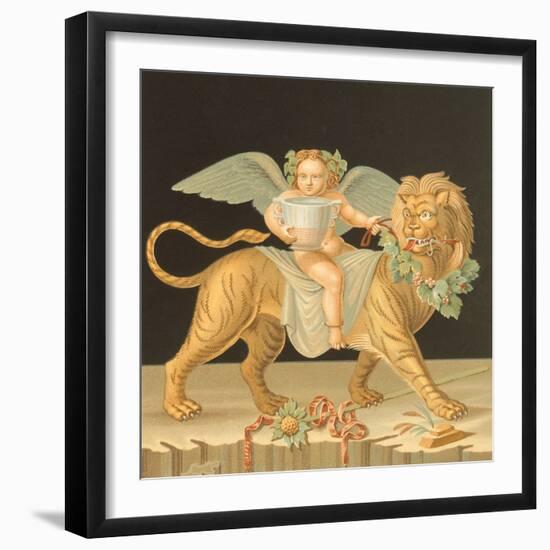 Reproduction of a Wall with Frescoes and Mosaics from the House of the Faun-Fausto and Felice Niccolini-Framed Giclee Print