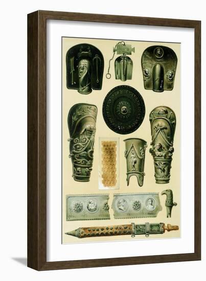 Reproduction of Armor and Weapons, from the Houses and Monuments of Pompeii-Fausto and Felice Niccolini-Framed Giclee Print