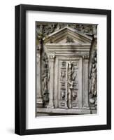 Reproduction of Decorated Door, Detail from Sarcophagus, Ancient Rome, Detail-null-Framed Premium Giclee Print