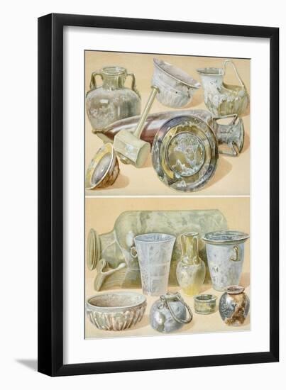 Reproduction of Glass Objects, from the Houses and Monuments of Pompeii-Fausto and Felice Niccolini-Framed Giclee Print