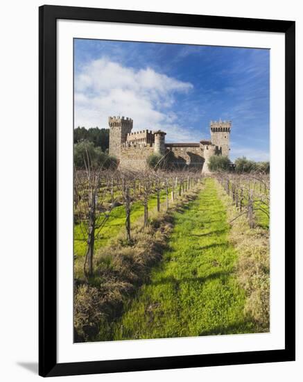 Reproduction of Italian Castle, Castello Di Amoroso Winery, Calistoga, Napa Valley, California, Usa-Walter Bibikow-Framed Photographic Print