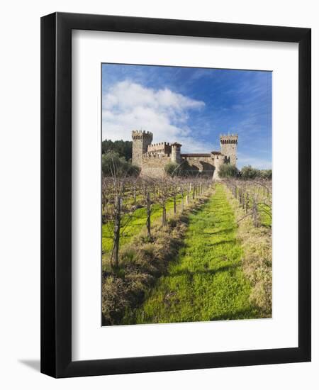 Reproduction of Italian Castle, Castello Di Amoroso Winery, Calistoga, Napa Valley, California, Usa-Walter Bibikow-Framed Photographic Print