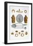 Reproduction of Precious Objects and Gold Jewelry, from the Houses and Monuments of Pompeii-Fausto and Felice Niccolini-Framed Giclee Print