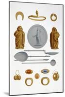 Reproduction of Precious Objects and Gold Jewelry, from the Houses and Monuments of Pompeii-Fausto and Felice Niccolini-Mounted Giclee Print