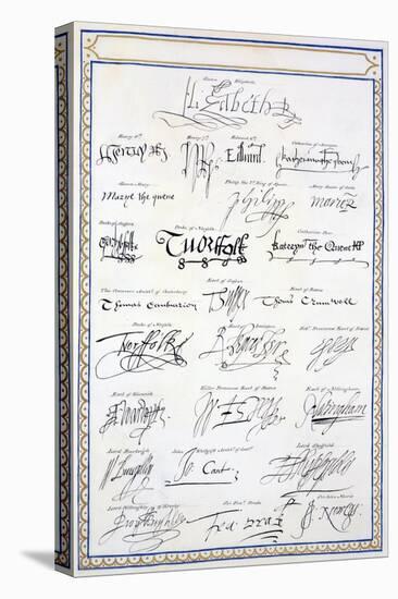 Reproduction of Signatures of the Tudors and Their Court-Sarah Countess Of Essex-Stretched Canvas