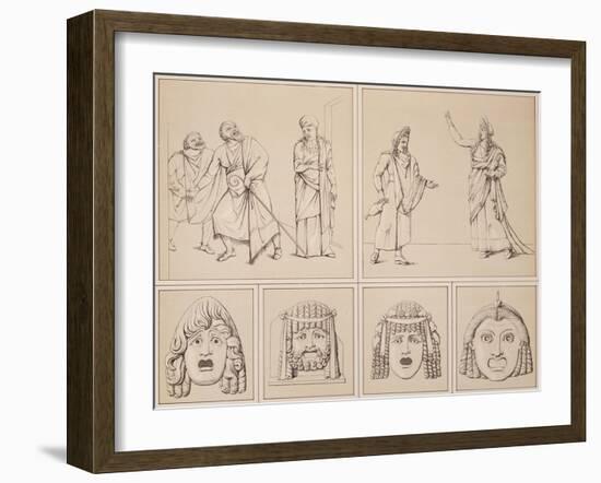 Reproduction of Some Murals Depicting Tragic Scenes and Other Tragic Masks-Fausto and Felice Niccolini-Framed Giclee Print