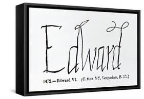 Reproduction of the Signature of Edward Vi-null-Framed Stretched Canvas