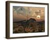 Reptoids Race Allosaurus Dinosaurs across the Desert-Stocktrek Images-Framed Photographic Print