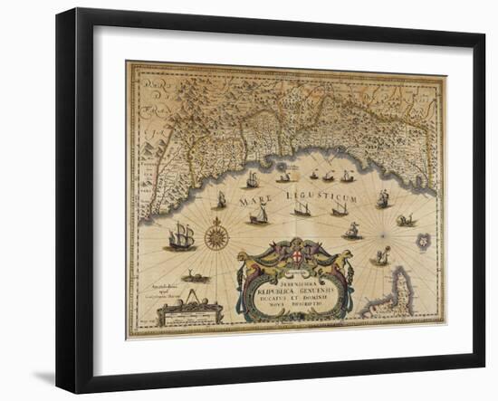Republic of Genoa, Map, 1647-Jan Baptist Vrients-Framed Giclee Print