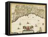 Republic of Genoa, Map, 1647-Jan Baptist Vrients-Framed Stretched Canvas