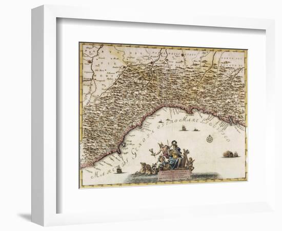 Republic of Genoa, Map by Guillaume De L'Isle From, the Present State of the World, Venice, 1751-null-Framed Giclee Print