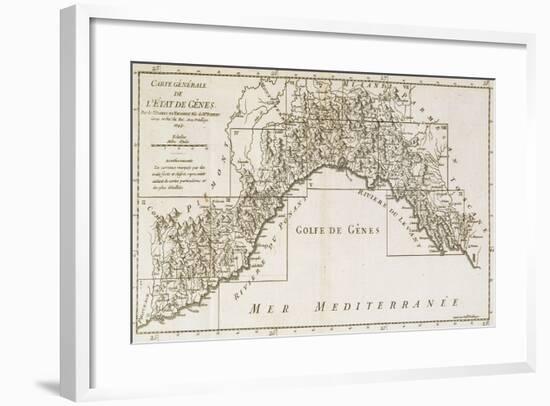 Republic of Genoa, Map, Paris, 1748-null-Framed Giclee Print