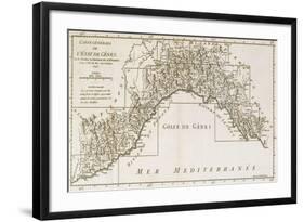 Republic of Genoa, Map, Paris, 1748-null-Framed Giclee Print