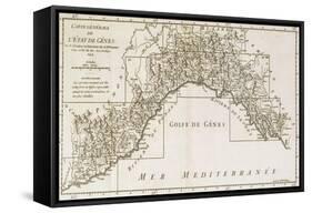 Republic of Genoa, Map, Paris, 1748-null-Framed Stretched Canvas