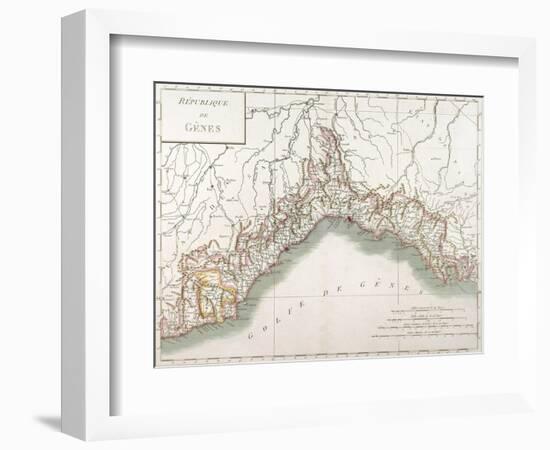 Republic of Genoa, Map-null-Framed Giclee Print