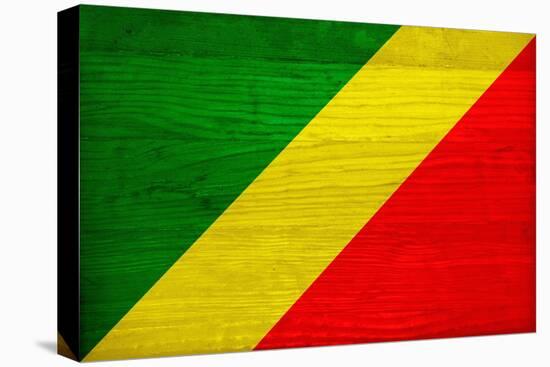 Republic of The Congo Flag Design with Wood Patterning - Flags of the World Series-Philippe Hugonnard-Stretched Canvas