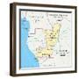 Republic of the Congo Political Map-Peter Hermes Furian-Framed Art Print