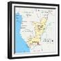 Republic of the Congo Political Map-Peter Hermes Furian-Framed Premium Giclee Print