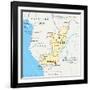 Republic of the Congo Political Map-Peter Hermes Furian-Framed Art Print