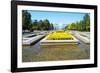 Republic Square Park, water spraying from fountain, Almaty, Kazakhstan, Central Asia, Asia-G&M Therin-Weise-Framed Photographic Print