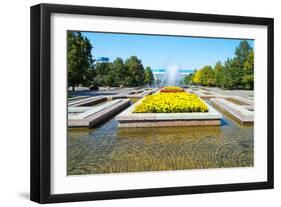 Republic Square Park, water spraying from fountain, Almaty, Kazakhstan, Central Asia, Asia-G&M Therin-Weise-Framed Photographic Print