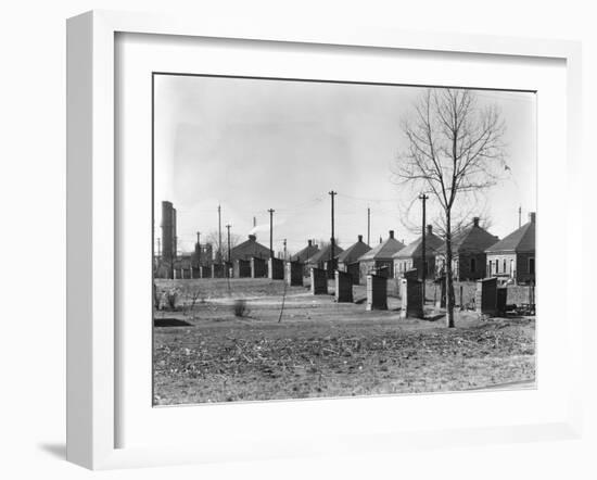 Republic Steel Company workers' houses and outhouses in Birmingham, Alabama, 1936-Walker Evans-Framed Photographic Print